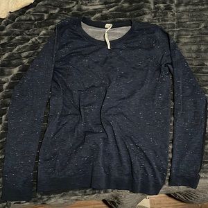Navy blue speckled Lululemon swiftly relaxed long sleeve